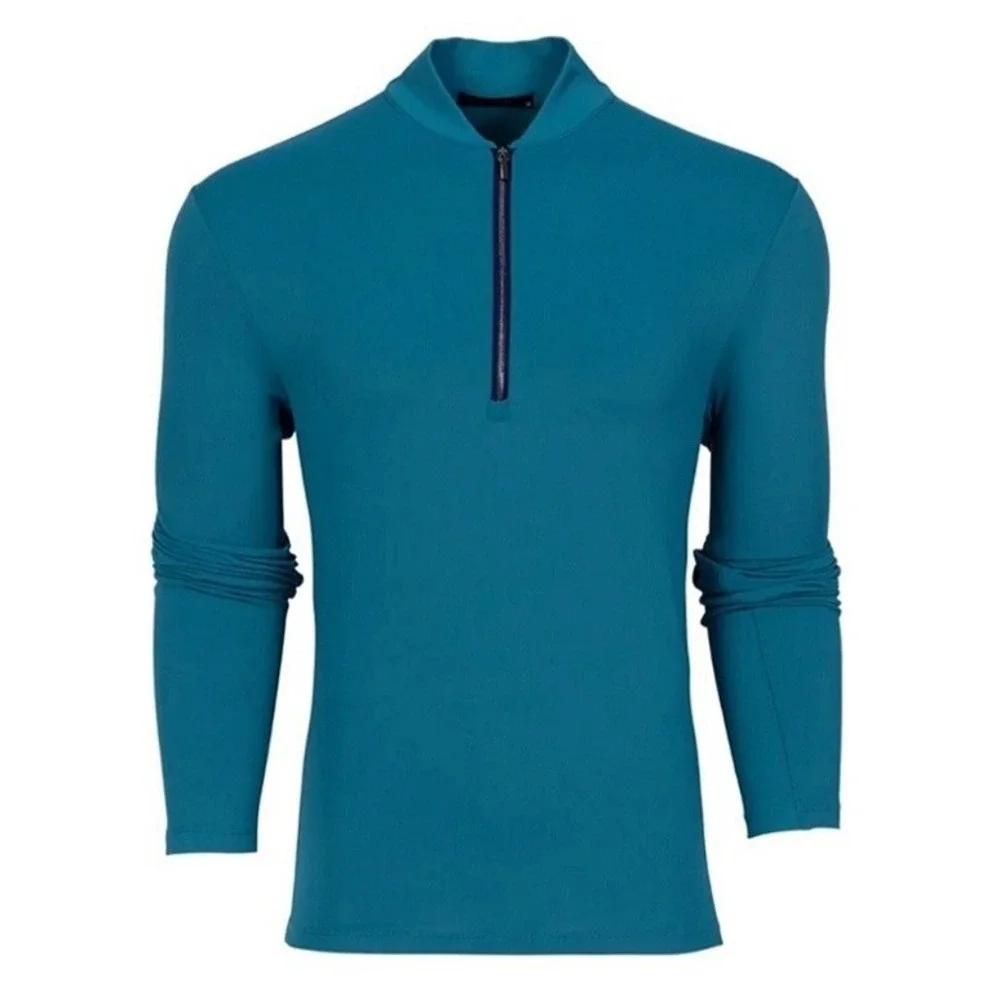 Greyson Siasconset 1/4 Zip‎ Pullover Shirt Golf Performance Fiddle Teal Blue XXL